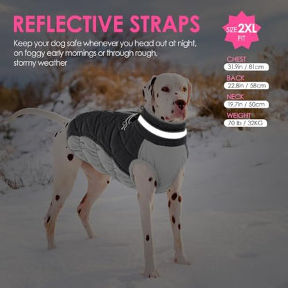 AOFITEE Dog Coat for Small Dogs Warm Waterproof Dog Jacket with Harness