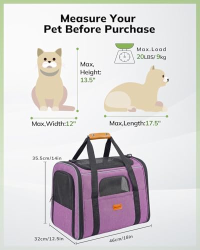 Morpilot Pet Carrier for Large Cats, Puppies & Small Dogs Up to 25lbs