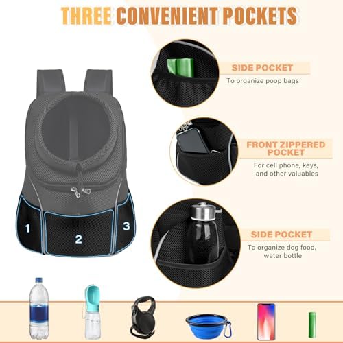 YUDODO Dog Front Carrier Backpack, Adjustable Breathable Dog Backpack