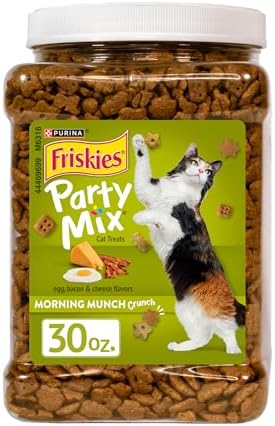 Friskies Purina Party Mix Morning Much Crunch Cat Treats, 30 oz Canister