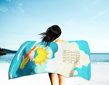 Caroline's Treasures MLM1278TWL3060 Surfer Dog Beige Toy Poodle Premium Beach Towel Oversized Towel Beach Blanket, Pool, Beach Essentials, Yoga, Premium Bath Towel, Quick Dry Plush