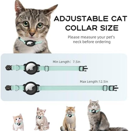 AirTag Cat Collars, Stretchy Collar with AirTag Holder and Bell