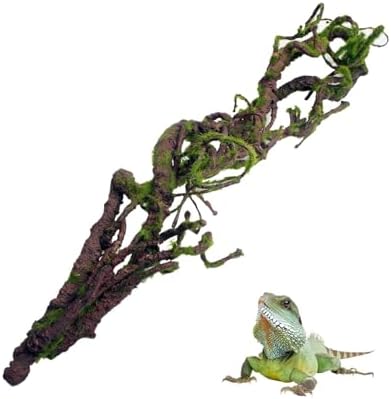 BNOSDM Reptile Bend-A-Branch Vines with Moss,Bendable Reptile Jungle Vines,Bearded Dragon Climbing Plants Tank Accessories,Pet Habitat Decor for Chameleon Geckos Snakes Lizards Frogs