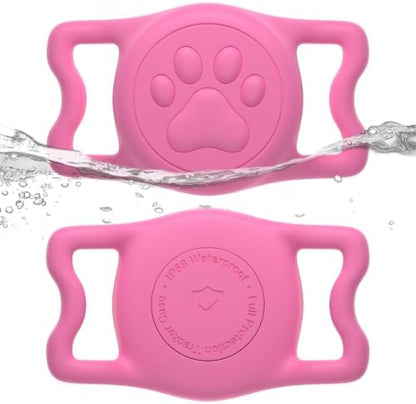 IP68 Waterproof Dog AirTag Holder for Dog Collar, Soft, Stretchy Silicone
