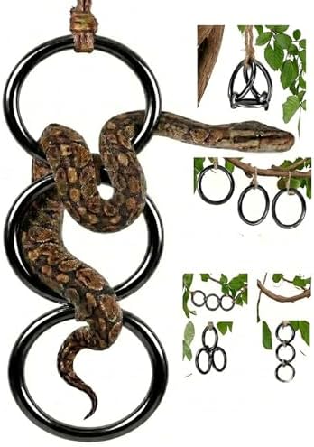 Horsmiyla 3-Ring DIY Snake Climbing Rings for Ball Python Tank Decor