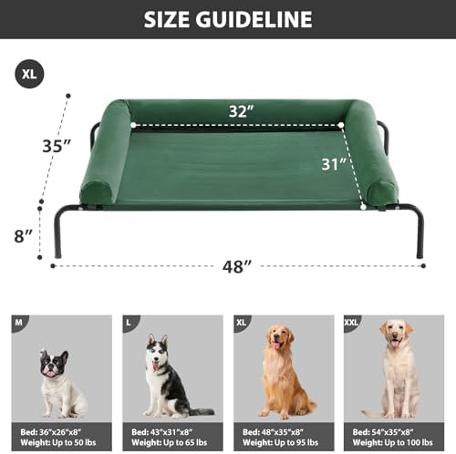 RRPETHOME Large Elevated Cooling Cot, Portable Outdoor Raised Dog Bed