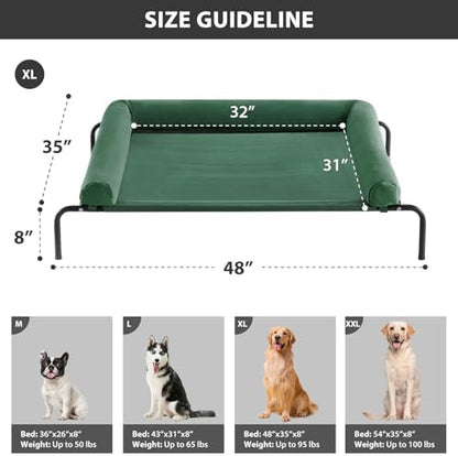 RRPETHOME Large Elevated Cooling Cot, Portable Outdoor Raised Dog Bed