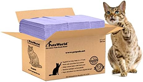 PetsWorld Universal Fit Cat Pad Refills for Litter Box, Fresh Scent, Odor Control, Pack of 100