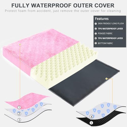 Waterproof Large Size Dog Crate Bed Orthopedic 41x27 Pink