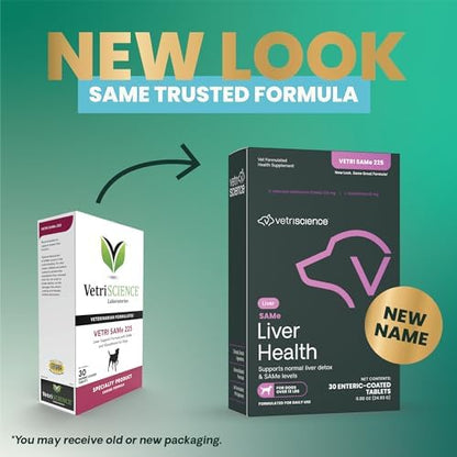 VetriScience Same Liver Health Tablets for Medium and Large Dogs, 30 Count