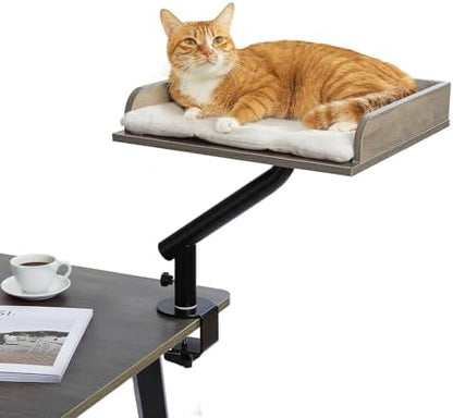 PAWZ Road Cat Desk Bed 360°Rotating Supports to 50 Lbs Cozy Nest for Desk
