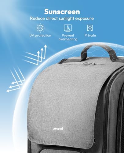 Pecute Cat Backpack Carrier,Large Space Cat Bubble Backpack,Ergonomic,Gray