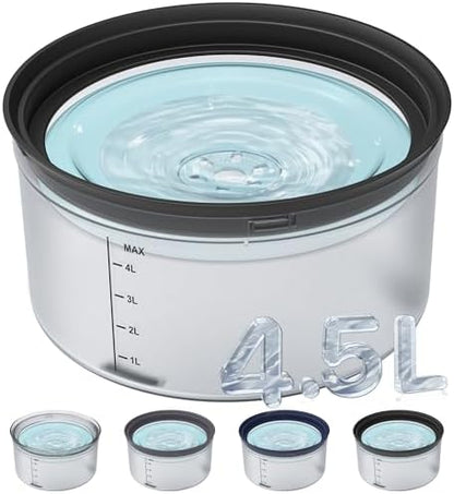 Decflow 1.2Gal No Spill Dog Water Bowl with Slow Drinking Feeder