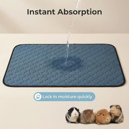Guinea Pig Cage Liners - Washable Guinea Pig Pee Pads, Waterproof Reusable & Anti Slip Guinea Pig Bedding Fast and Super Absorbent Pee Pad for Small Animals Rabbit Hamster Rat