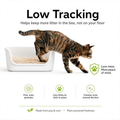 Tofu Cat Litter, 11 lb Plant-Based Cat Litter Made with Pea Fiber & Corn Starch, Low Dust, Fast Clumping, Low Tracking, Light Milk Scent, Flushable in Small Amounts