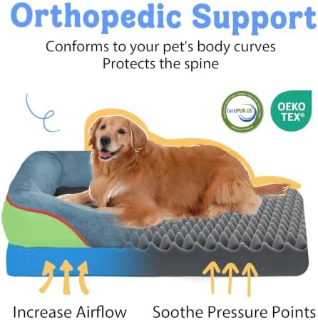 Chez Paw Waterproof Orthopedic XL Dog Bed for Large and Extra Large Dogs