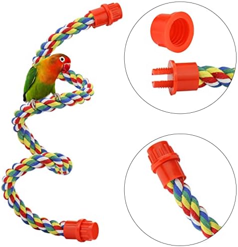 Mygeromon Bird Rope Perches Cage Climbing Accessories(31.5inch Plastic nut)