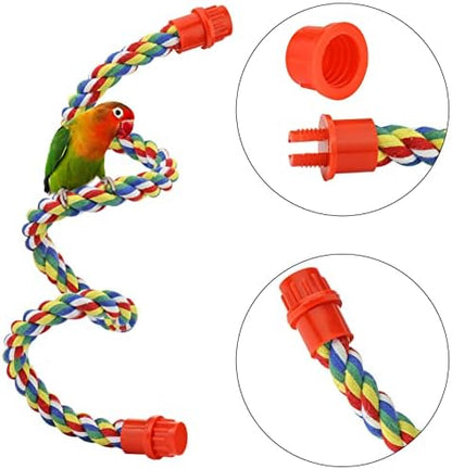Mygeromon Bird Rope Perches Cage Climbing Accessories(31.5inch Plastic nut)