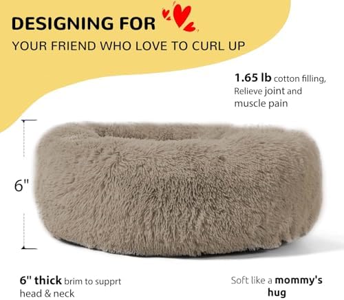 Hachikitty Calming Donut Cuddler Dog Beds, Medium & Large, 24''