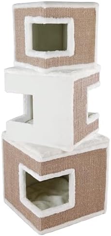 Trixie Lilo Cat Condo | 3-Story Condo Tower | Scratching Surface | Removable Cushions | Brown