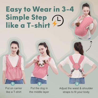 Supet Dog Sling Carrier for Small Pet, Adjustable Hands Free Front Backpack