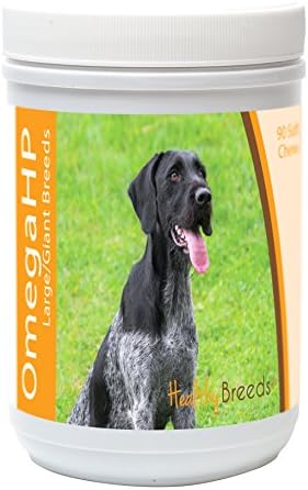 Healthy Breeds German Wirehaired Pointer Omega HP Fatty Acid Skin and Coat Support Soft Chews 90 Count