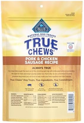 Blue Buffalo True Chews Pork & Chicken Sausage Dog Treats, 14 oz