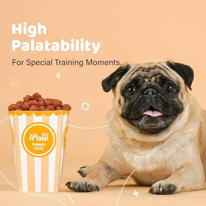 iPaw Turkey Tots Dog Treat, SQF-Certified Production Process,Training Treat