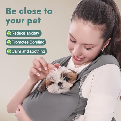 Supet Dog Sling Carrier for Small Pet, Adjustable Hands Free Front Backpack