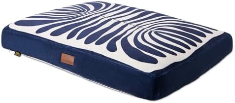 Town & Country Luxe CuddleTown Matisse Everwash® Pillow Pet Bed, Water Repellent Floor Pillow, Machine Washable Cover, Soft & Calming, Navy Blue, Medium 36"x28"x4"