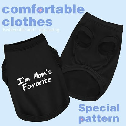 Cozy Sleeveless Canine Wear Dog Clothes, Soft, Lightweight, and Breathable Cotton Dog Shirt with I'm Mom's Favorite Print.Vest Tank Top Ideal for Small, Medium, and Large Breeds Light Pink M