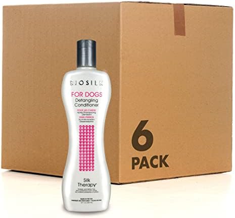 BioSilk for Dogs Silk Therapy Detangling Conditioner, 12 Fl Oz, 6-Pack