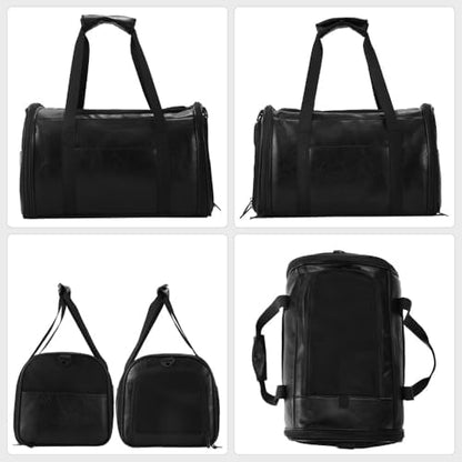 Fashion Dog Carrier Pet Carrier Airline Approved Cat Carrier for Small Dogs Cats Under 15 Lbs, Vegan Leather Collapsible Soft Sided Travel Puppy Carrier