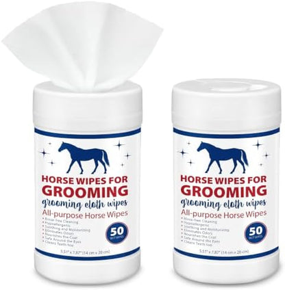 2 Pack Horse Grooming Cleaning Wipes 100 Pcs Reusable Cleaners