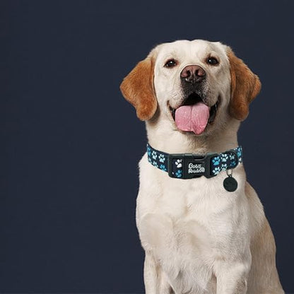 Dog Collar-Cute Footprint Adjustable Pet Collars Soft Comfortable Cotton Puppy Collar Durable Gift for Large Dogs