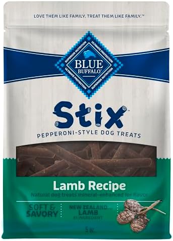 Blue Buffalo Stix Lamb Pepperoni-Style Dog Treats, 5 oz, 6 ct