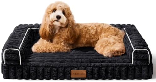 Orthopedic Medium Dog Bed Furry Pet Bed, Washable Cover 30''X20''
