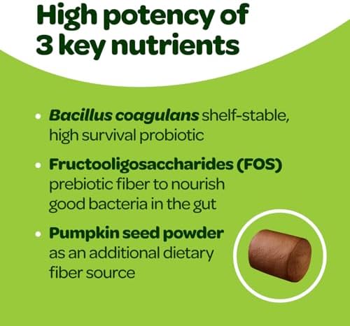 Probiotic Chews for Dogs Gut Health | Tasty Pre and Probiotics for Dogs Digestive Health with Pumpkin Dog Probiotics and Digestive Enzymes | NASC Certified & Made in The USA | 60 Chews