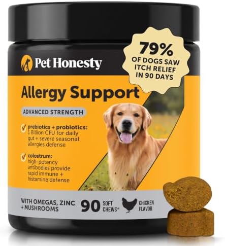 Pet Honesty Max Strength Dog Allergy Chews for Itch Relief, Chicken, 90ct