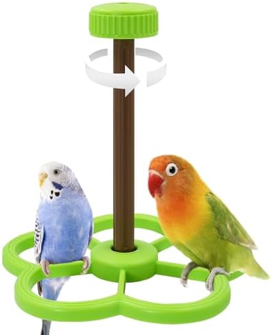 Washable Bird Spinning Perch Toy, with 1.8'' Washer Fit Most Cages