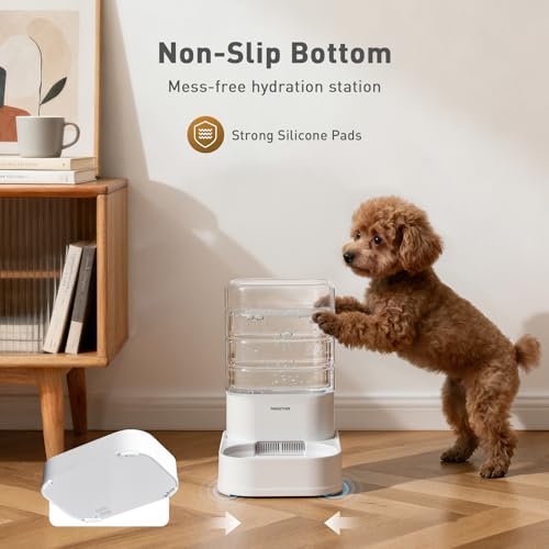 Gravity Dog Water Bowl Dispenser with 6 pcs Filters 1 Gallon/3.78L Automatic Pet Water Dispenser for Dogs Gravity Water Bowl for Cats