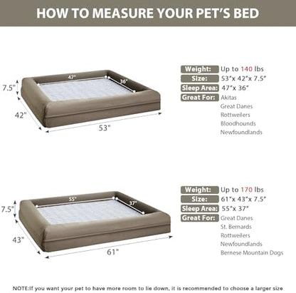 WNPETHOME XXXL Big Large Orthopedic for Senior Dog Bed Comfy Sleeping