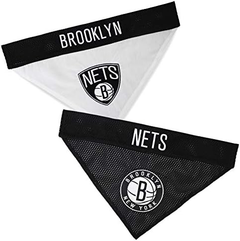 Pets First NBA Dog Bandana - Brooklyn Nets Reversible Pet Bandana. 2 Sided Home & Away Sports Bandana with a PREMIUM Embroidery TEAM Logo, Small/Medium