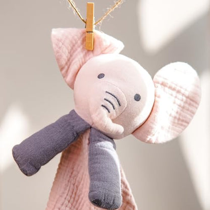 lulumoon Elephant Baby Security Blanket: Skin-Friendly Muslin Snuggle Lovey
