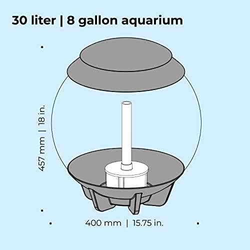 biOrb Halo 15 Acrylic 4-Gallon Aquarium with Multi-Color Remote-Controlled LED Lights, Gray