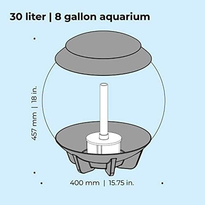 biOrb Halo 15 Acrylic 4-Gallon Aquarium with Multi-Color Remote-Controlled LED Lights, Gray