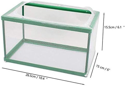 COMOK Fish Hatchery Breeder Box Aquarium Separation Net Nylon Incubator Mesh Fish Breeding Tanks Isolation Box Green Rectangle