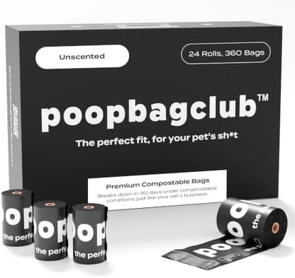 Unscented Dog Poop Bags - Extra Thick Leak Proof for Dogs - Certified Compostable - Earthminded Essential Accessory for Daily Walks and Easy Cleanup - 360 Bags