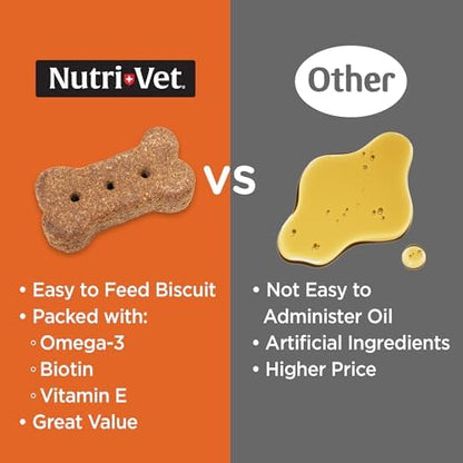 Nutri-Vet Skin & Coat Biscuits, Dog Fish Oil, Dog Skin Coat, 16oz