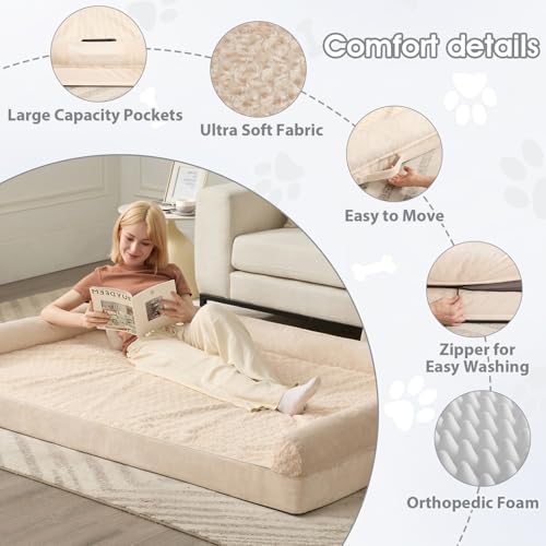 BFPETHOME Orthopedic Washable Human Dog Bed for Adult & Dog Cozy Sleep